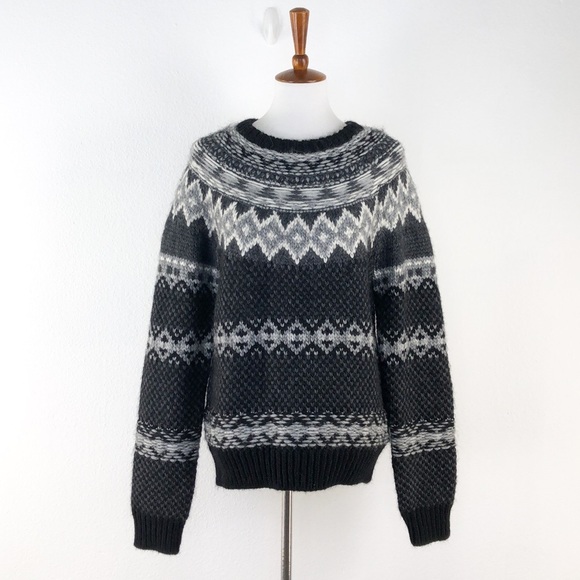 Frye Other - Frye Black & Gray Knit Crew Neck Sweater, NWT